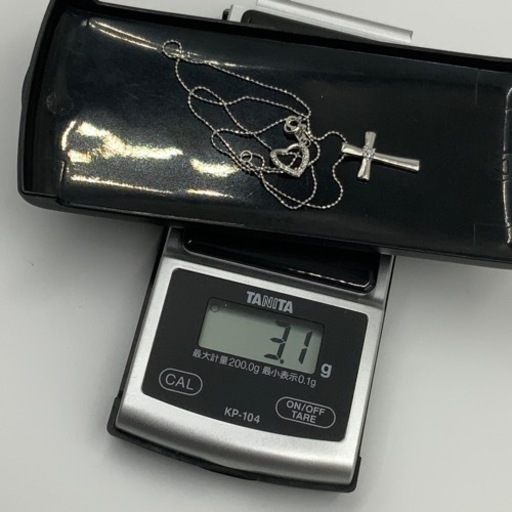 売り切れました。K18WG 18金　ホワイトゴールド　ダイヤモンド　ネックレス　3.1g