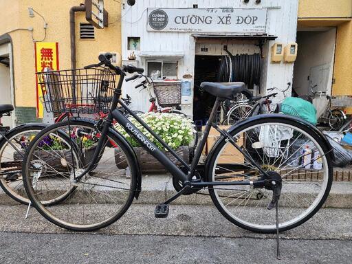 ママチャリ 27インチ ライト カギ カゴ 付き 黒 配達可能