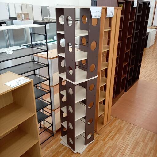 ★ジモティ割あり★ 回転式本棚　ブラウン\u0026ホワイト　クリーニング済　YJ2294
