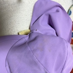 幼稚園 保育園 カラー帽子 ムラサキ　 裏は黄色　①の画像