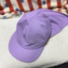 幼稚園 保育園 カラー帽子 ムラサキ　 裏は黄色　①の画像