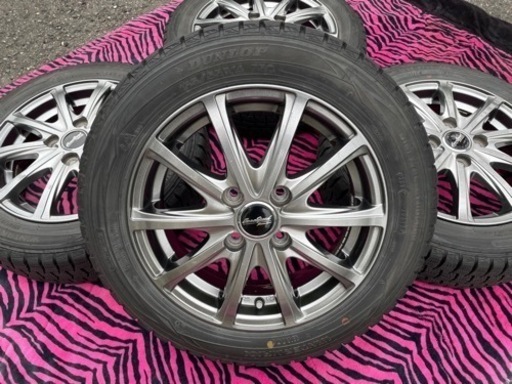 ?社外14アルミホイール&スタッドレスタイヤ4本セット‼️155/65R14⭐️14×4.5J⭐️10本スポーク‼️軽四??