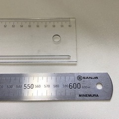 お得3点セット　図面ケース 定規2本(60cmステンレス定規・60cm溝引定規)
の画像