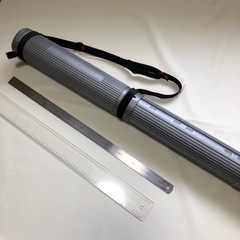 お得3点セット　図面ケース 定規2本(60cmステンレス定規・60cm溝引定規)
の画像