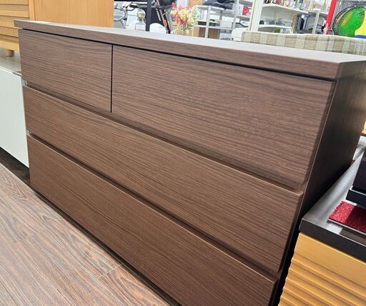 札幌 東区 ニトリ ローチェスト FOW2 ブラウン 幅105cm×奥行43cm×高さ69cm 家具 収納 タンス 箪笥 