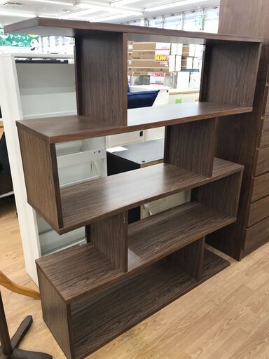 ★ジモティ割あり★  大型ラック 茶色 H143×W120×D35 クリーニング済み KJ4916