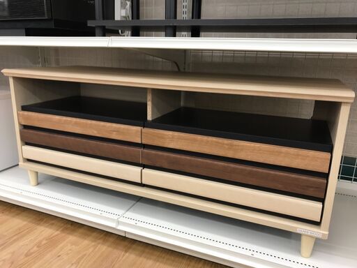★ジモティ割あり★  TV台 ナチュラル H48×W114×D41 クリーニング済み KJ4918