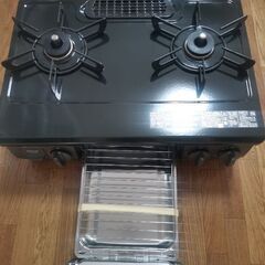 ★★美品★★ガスコンロ プロパン ホーロー 幅56cm 左強火力...