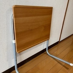 木目調,折り畳みテーブル 55✖️50✖️40-70センチ高さ調整の画像