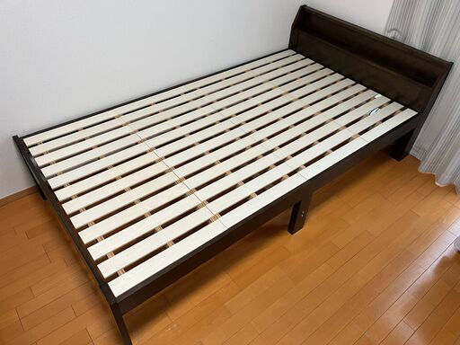 ニトリ 天然木 頑丈ロングベッドフレーム (SD DBR) セミダブル