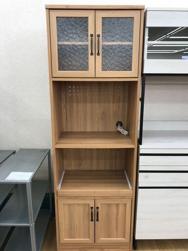 ★ジモティ割あり★  食器棚 ブラウン H180×W60×D40 クリーニング済み KJ4922