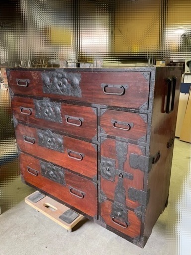 ☆時代箪笥 和家具 和箪笥 4段 横幅約106cm奥行き約42cm高さ約91cmレトロ 直接保管品 古民家 