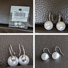 フェイクパールフックピアス（新品）お買い得の画像