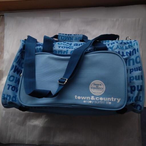 town&countryショルダー ボストンバッグ 青 (H) 追分のバッグ