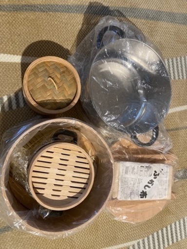 新品鍋付和セイロ、中華セイロ　セット