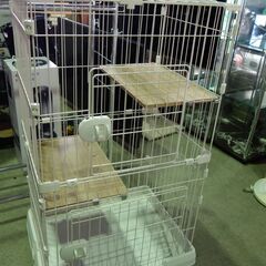 【お取引中】194【美品】猫ゲージ　2段　キャットゲージの画像