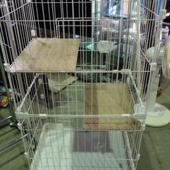 【お取引中】194【美品】猫ゲージ　2段　キャットゲージ