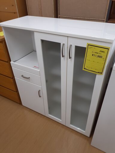 【U1153】★ハーフ食器棚  ホワイト