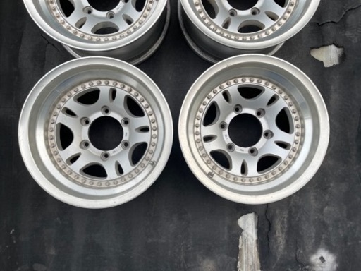 H417-1)7J-15-13 139.7/6H ハブ110 深リム中古4本セット！ランクル、サーフ、パジェロなど