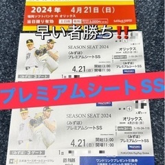 激安⭐️早い者勝ち‼️プロ野球チケット‼️プレミアムシートSS‼...