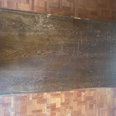 中古　木製ダイニングテーブル　レトロ調　の画像