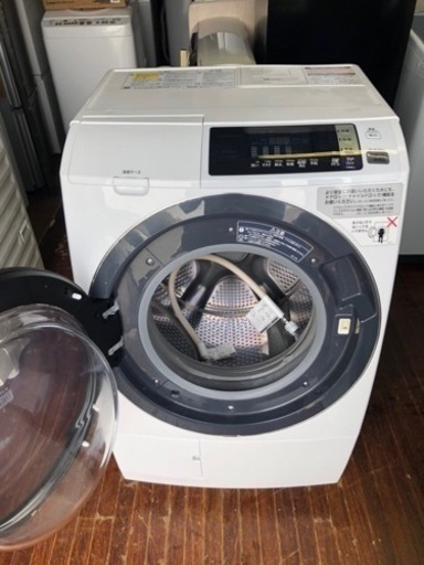 北九州市内配送無料　保証付き　日立 ドラム式洗濯乾燥機 ビッグドラム 左開き 10kg ホワイト BD-SG100AL W