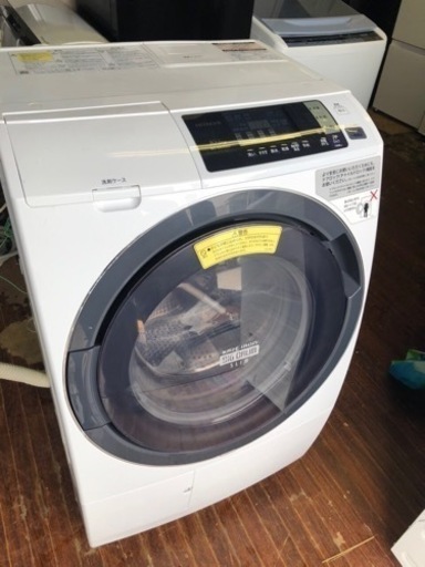 北九州市内配送無料　保証付き　日立 ドラム式洗濯乾燥機 ビッグドラム 左開き 10kg ホワイト BD-SG100AL W