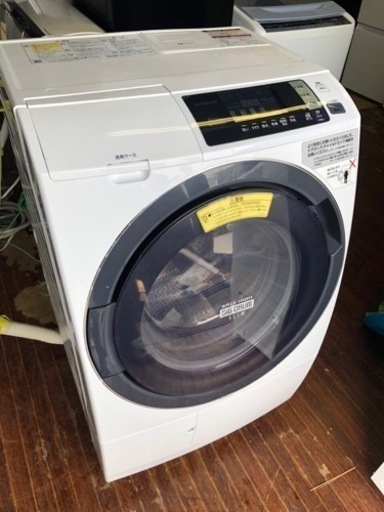 北九州市内配送無料　保証付き　日立 ドラム式洗濯乾燥機 ビッグドラム 左開き 10kg ホワイト BD-SG100AL W