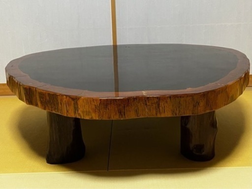 【希少品】九州銘木 屋久杉？ 欅  ケヤキ？ 天然巨木丸太テーブルです。