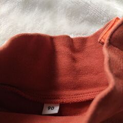 無印良品　ハイネック フライス編みハイネック長袖90 Ｔシャツ えんじの画像