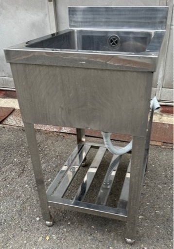 業務用 1槽シンク 幅450×奥600×高さ800+90(mm) 小型シンク 流し台 一層シンク 一層 1層 一槽 厨房 店舗用品 厨房機器 飲食店 大阪