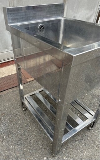 業務用 1槽シンク 幅450×奥600×高さ800+90(mm) 小型シンク 流し台 一層シンク 一層 1層 一槽 厨房 店舗用品 厨
