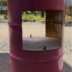 ドラム缶 テーブル 収納付きの画像