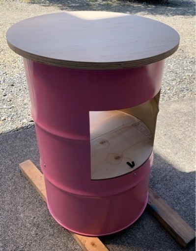 ドラム缶 テーブル 収納付き