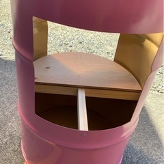 ドラム缶 テーブル 収納付きの画像