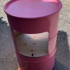 ドラム缶 テーブル 収納付きの画像