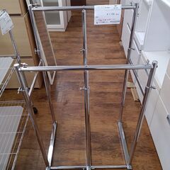 ★ジモティ割あり★  ハンガーラック シルバー H89～122×...