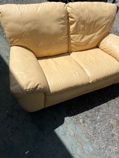 家具 ソファ 3人掛けソファ　黄色