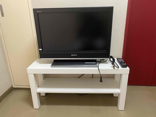 SONY26V型テレビ、テレビ台、汎用性リモコン、アンテナケーブル2m