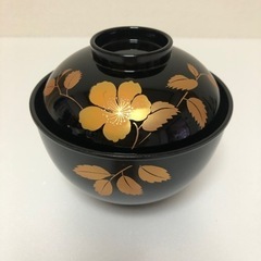 ② 【未使用】花違い蒔絵 会津塗 吸物椀5客セット　木箱入　汁椀の画像
