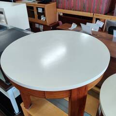 【愛品倶楽部柏店】Crate&Barrel/クレイト＆バレル 円形テーブル2点SET の画像