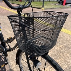 【都内/千葉市引取】自転車27インチ カゴ/鍵/ライト付の画像