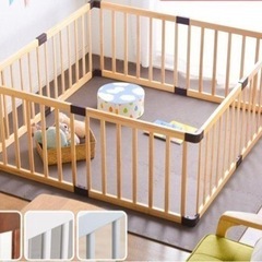 美品　ベビーサークル 174cm 木製 8枚セット ベビー サー...