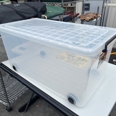 天馬 INLOCK クリア 収納ケース 350M キャスター•蓋付き 全3点あります！　W390 D740 H350 中古品 ③の画像