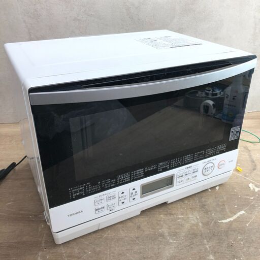 終 TOSHIBA 東芝 電子レンジ ER-TD80 白 ホワイト 2019年製 オーブン 50/60Hz共用 24d菊倉NS