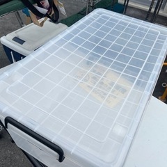 天馬 INLOCK クリア 収納ケース 300M キャスター•蓋付き W390 D740 H300 中古品 ③の画像