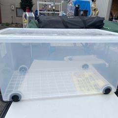 天馬 INLOCK クリア 収納ケース 350L キャスター•蓋付き W440 D740 H350 2点あります！　中古品 ③の画像