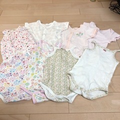80cm肌着7点＋甚平生地ロンパース 女の子