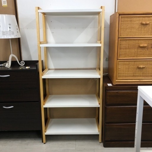 ニトリ本棚ハイタイプ　スライド式エヴィー90ナチュラル【トレファク堺福田店】