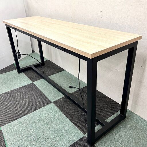 ASPLUND カフェカウンター H720 ネイルテーブル カウンター 机 木目調 デスク カフェ サロン 作業台 コンセント付
